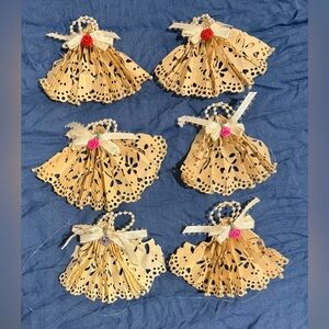 Handcrafted Paper Angel Ornaments with Roses